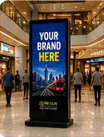 Mall digital standee near shopping area